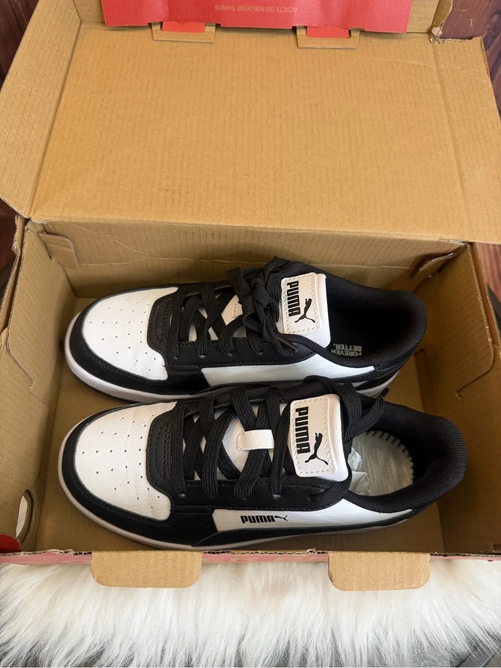 Puma Kids Caven 2.0 PS Black White Sneakers Shoes Size 3C